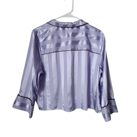 FREE PEOPLE Intimately Pillow Talk Satin Short Pajama top in Cool Lavender L - Picture 3 of 6